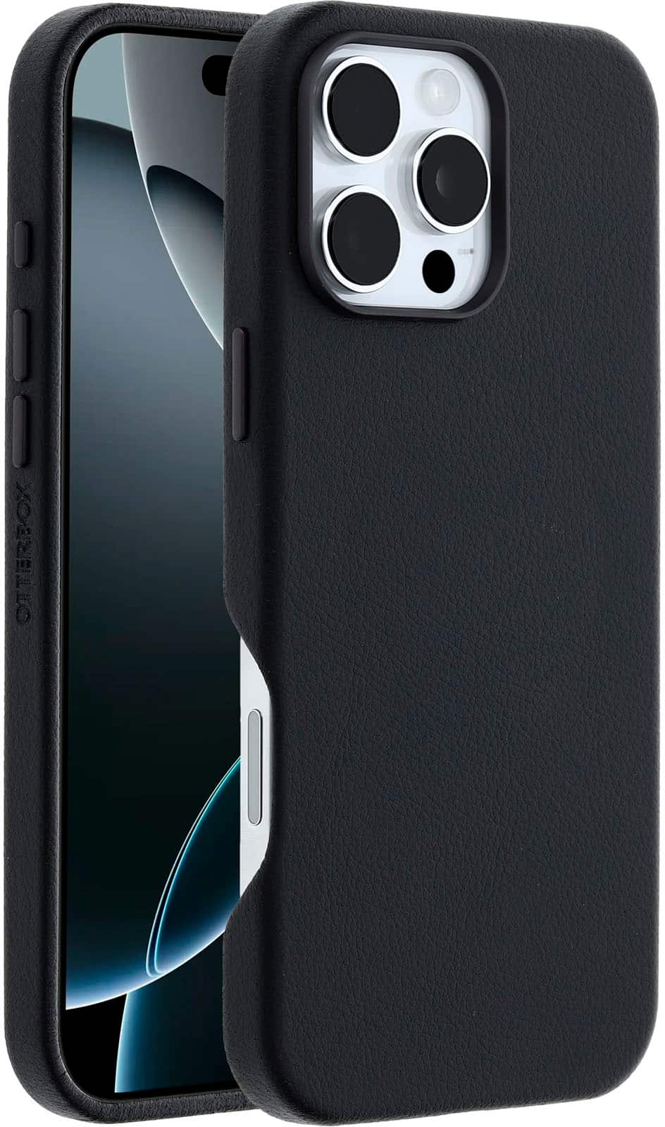 Alt View 1. OtterBox - Symmetry Cactus Leather Series Hard Shell for MagSafe for Apple iPhone 16 Pro Max - Black.