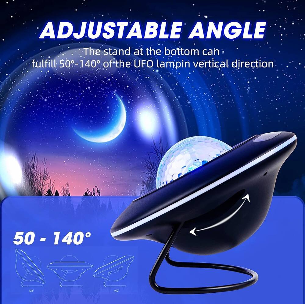 ADJUSTABLE ANGLE

The stand at the bottom can fulfill 50°-140° of the UFO lamp in vertical direction.

50 - 140°

50° 25°