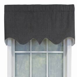 RLF Home - R-Crosby Essential Solid Color Fabric Printed Regal Valance 3" Rod Pocket 50" x 17" - Iron charcoal