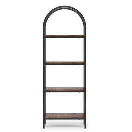 Kadyn - Book Storage Display Book Shelf,4-Tier / 5-Tier Bookshelf, Arched Bookcase Display Rack with Storage Shelves - Rustic Brown