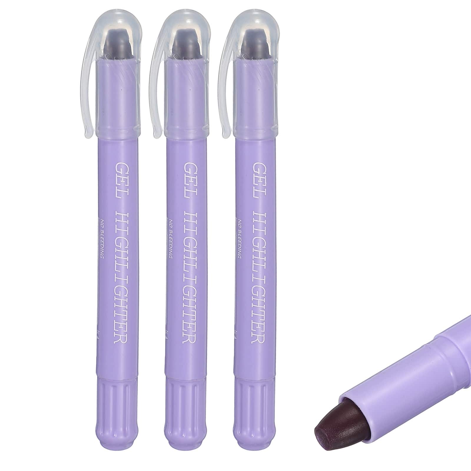 Unique Bargains - 3pcs Gel Highlighters, No-Bleed Wax Crayon, Neon Twist-Up Stick for Office & Books - Light Purple price history on PriceWatchPro