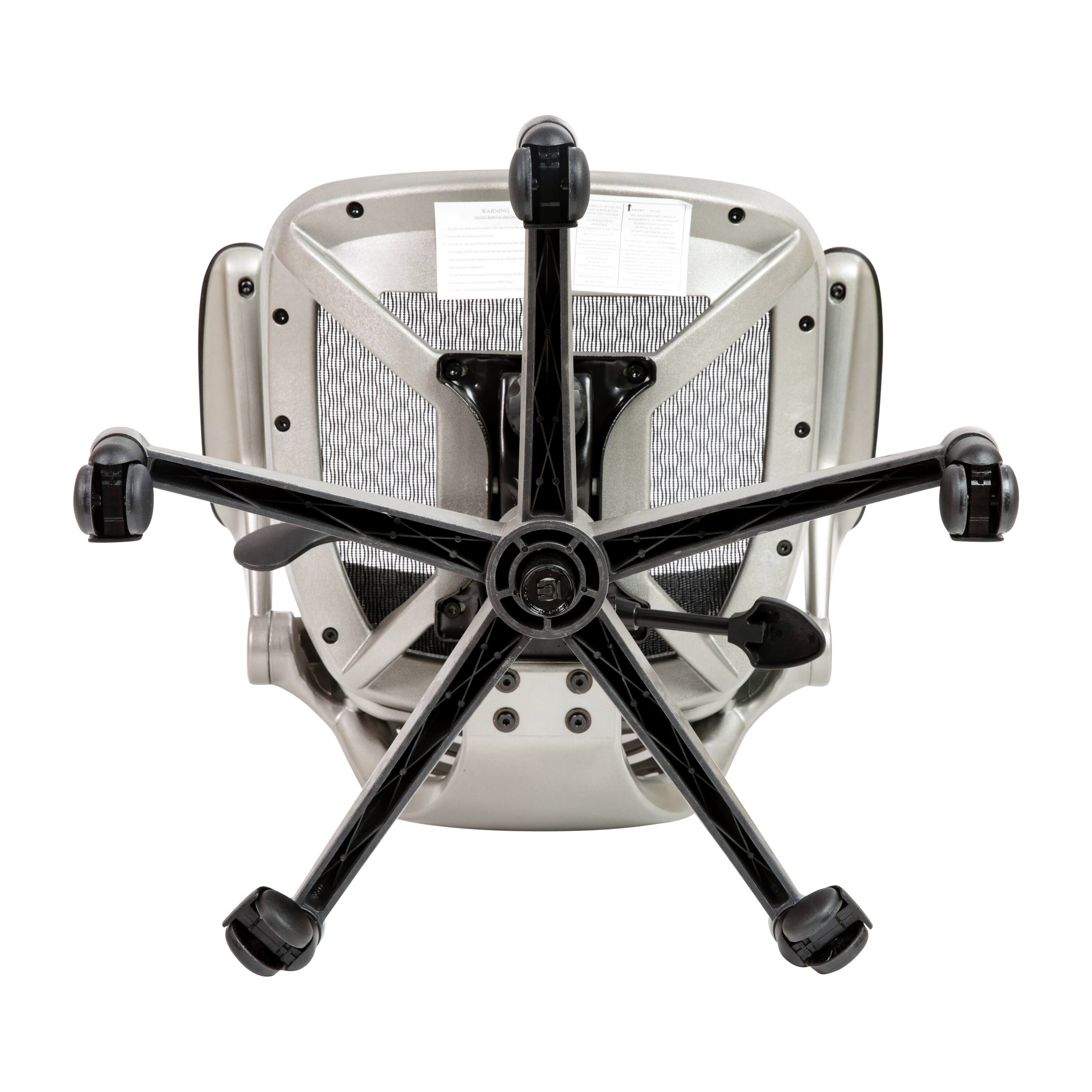 Alt View 9. Emma + Oliver - Mid-Back Transparent Mesh Executive Swivel Office Chair with Flip-Up Arms - Black Mesh/Graphite Silver Frame.