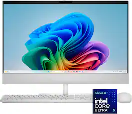 Dell - 24" 2K IPS Touchscreen All-in-One - Intel Core Ultra 5 Series 3 322 2026 - 16GB Memory - 512GB Storage - Copilot+ PC - Light Ash