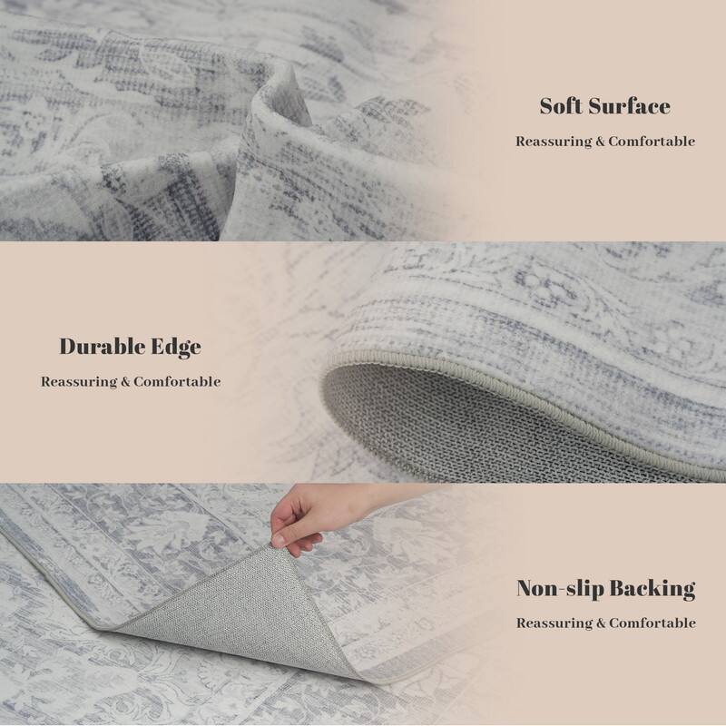 - Soft Surface  
  Reassuring & Comfortable

- Durable Edge  
  Reassuring & Comfortable

- Non-slip Backing  
  Reassuring & Comfortable