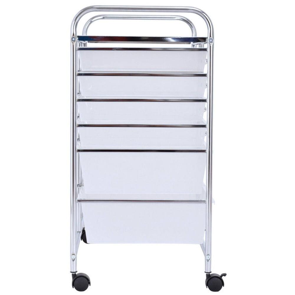 Angle. Pefilos - 12 Storage Drawer Organizer Bins Rolling Cart, Craft Organizers and Storage, Multipurpose Organizer Cart for Home, Offic - White.