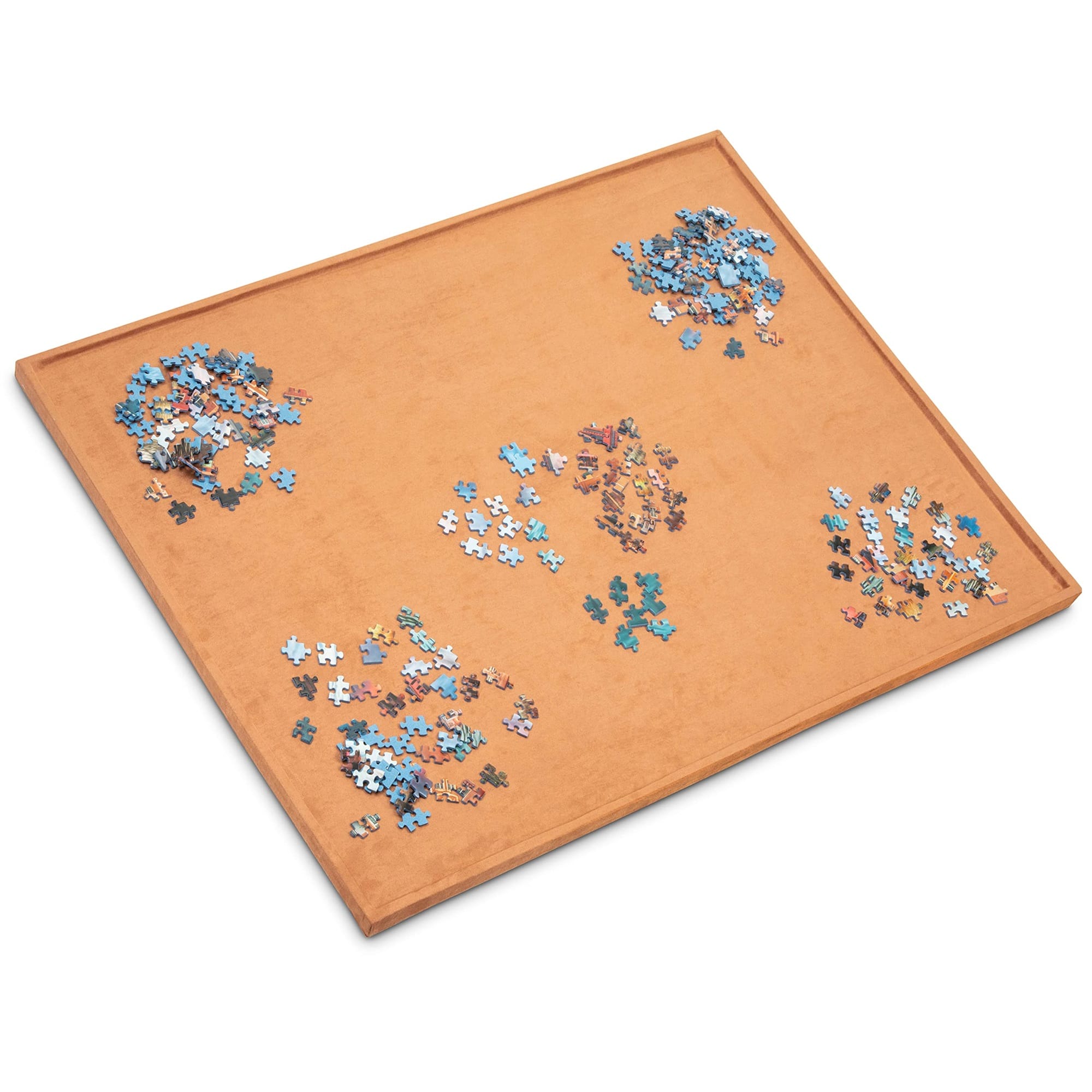 Jumbl - 1,000-Pieces Puzzle Board, 22 x 30”, Portable Jigsaw Puzzle Table W/Non-Slip Felt Surface - Brown