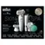 Braun Silk-pil 9 Flex Skin Spa All-in-one: Exfoliate, Epilate, Massage. For professional results. Tout-en-un: exfolie, pile, masse. Pour des rsultats professionnels. Shaver & Trimmer. Rasoir et tondeuse - A  opil  ox UAE Best 360 Silk-pil. Up to 4 weeks Flex smooth skin. Meilleur Silk-pil. Jusqu'a quatre semaines de peau soyeuse. SPA PONY Q +8 Mini trimmer. Exfoliator. Extras. Massage pad. Mini tondeuse. Exfoliant. Embout de massage accessoires. CONTENU: EPILATOR, MINI TRIMMER, 2 CAPS, 3 ATTACHMENTS, BATTERY, BRUSH, POUCH.