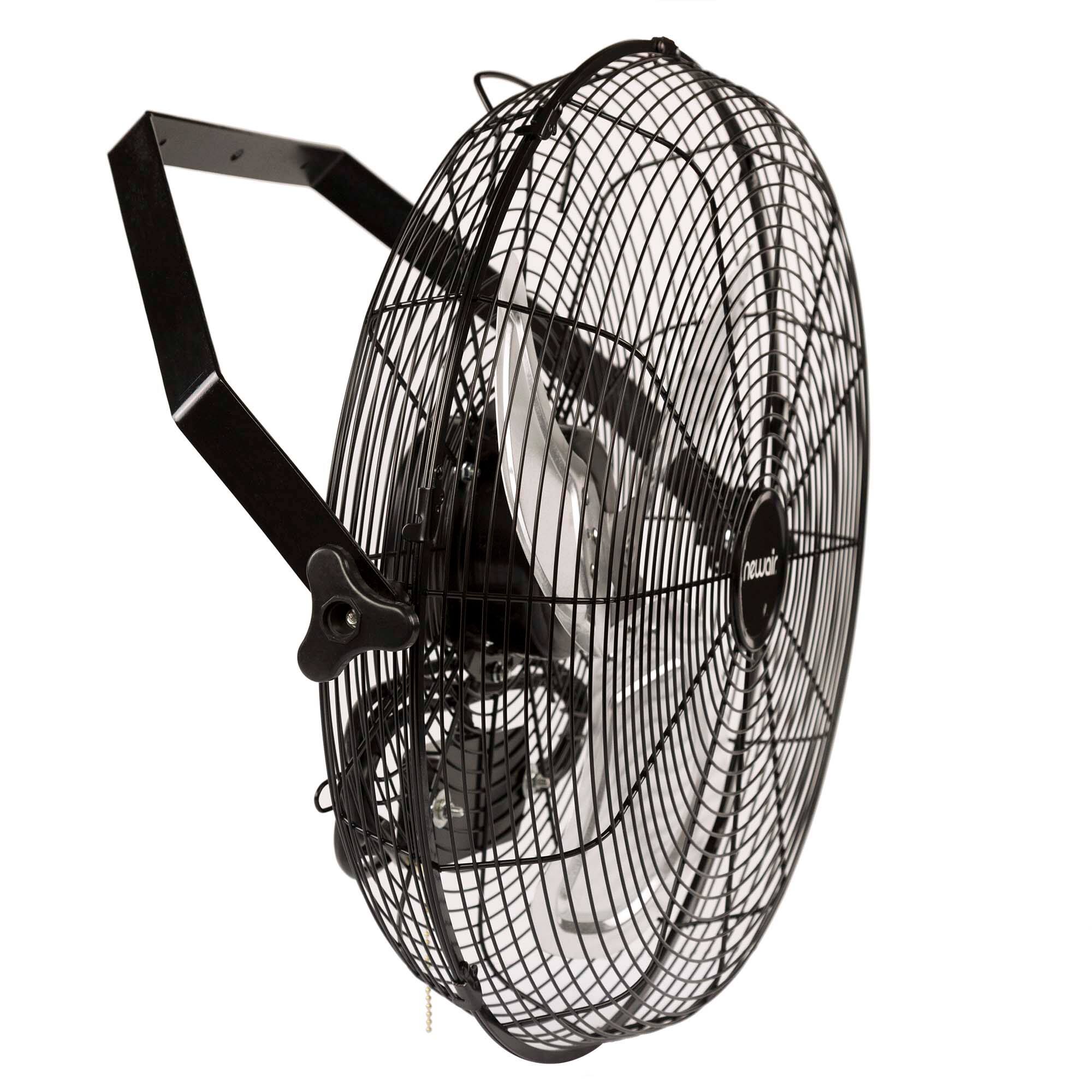 Alt View 6. NewAir - 18" High Velocity Wall Mounted Fan with Sealed Motor Housing and Ball Bearing Motor - Black.