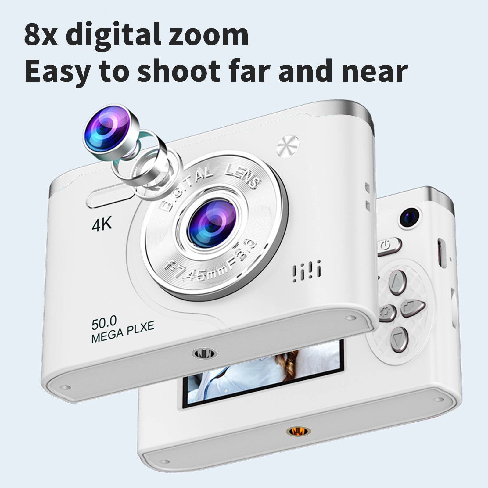 8x digital zoom  
Easy to shoot far and near  
DIGITAL LENS  
4K  
50.0 MEGA PLXE  
7.45mm F3.2