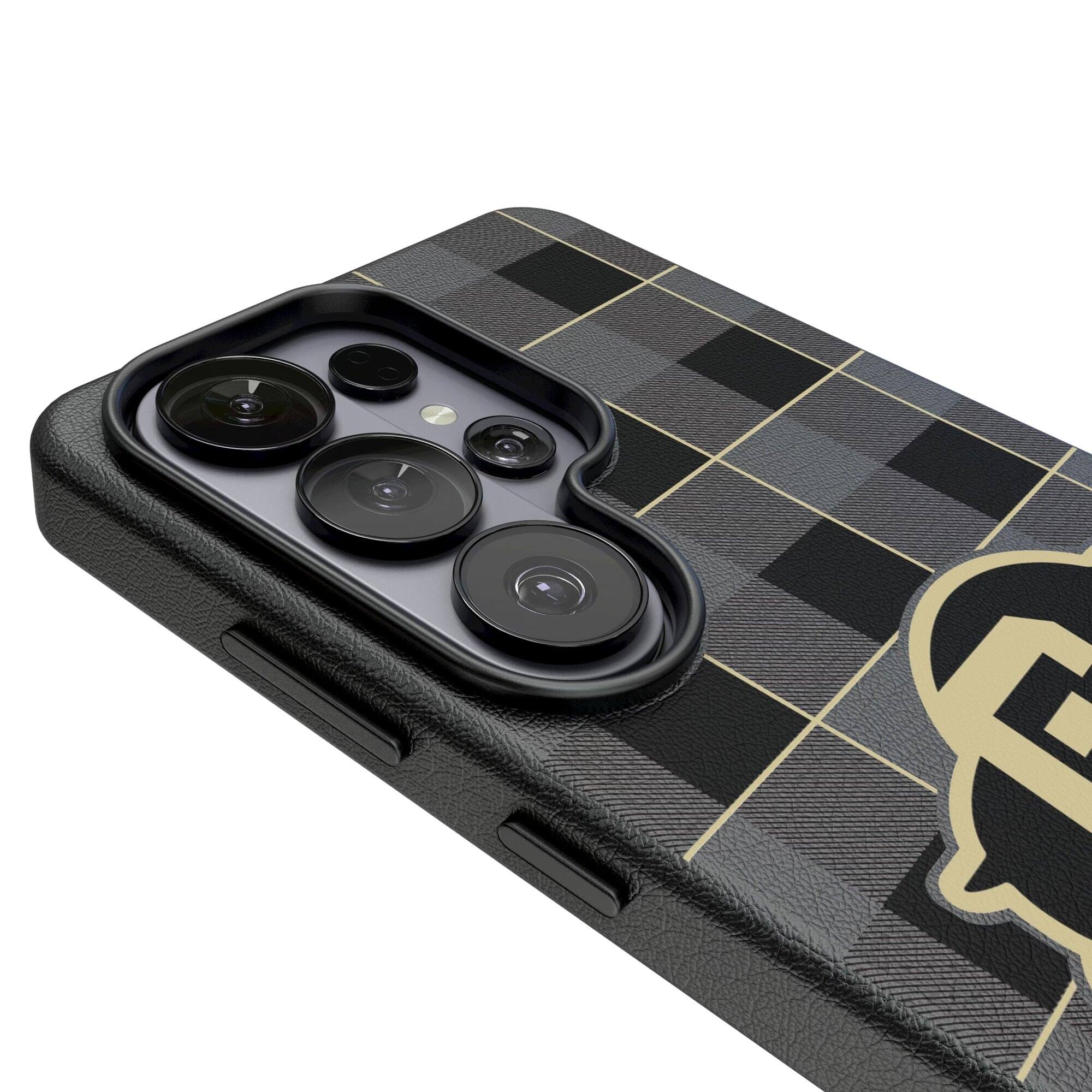 Alt View 2. Keyscaper - Colorado Buffaloes Plaid Galaxy Magnetic Bump Case - S25 Ultra - Black.
