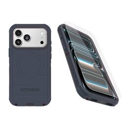 OtterBox - iPhone 17 Pro Max (Only) - Bundle: Defender Series Case & Screen Protector - Rugged - Snaps on MagSafe - Indigo Tulip (Blue & Purple)