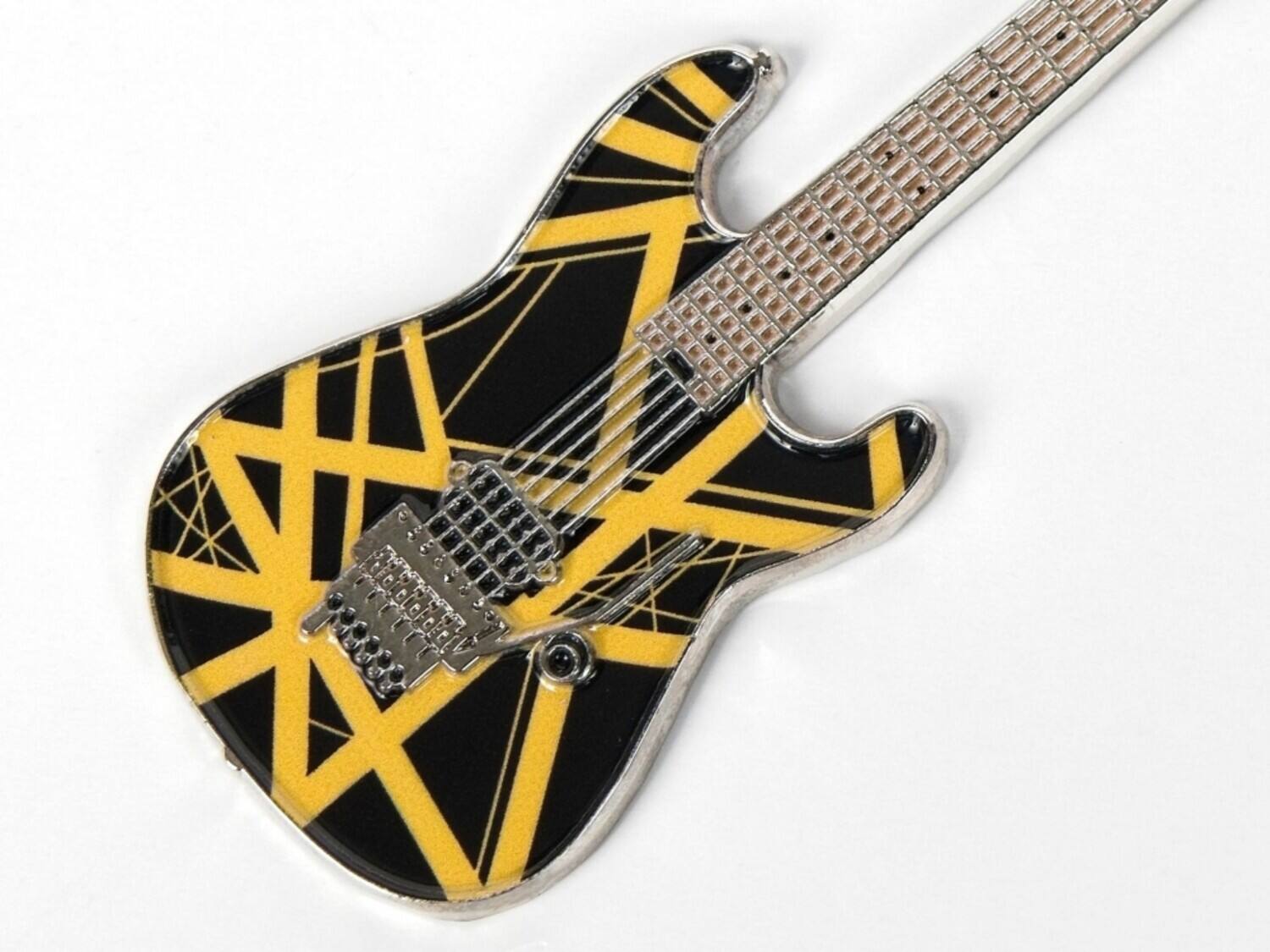 Alt View 3. PopMarket - Eddie Van Halen - EVH - Eddie Van Halen - Black & Yellow Bumblebee Guitar Keychain - Multicolor.