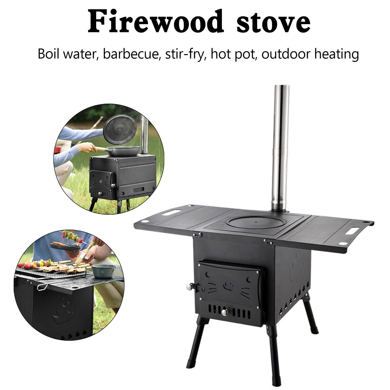 Firewood stove  
Boil water, barbecue, stir-fry, hot pot, outdoor heating