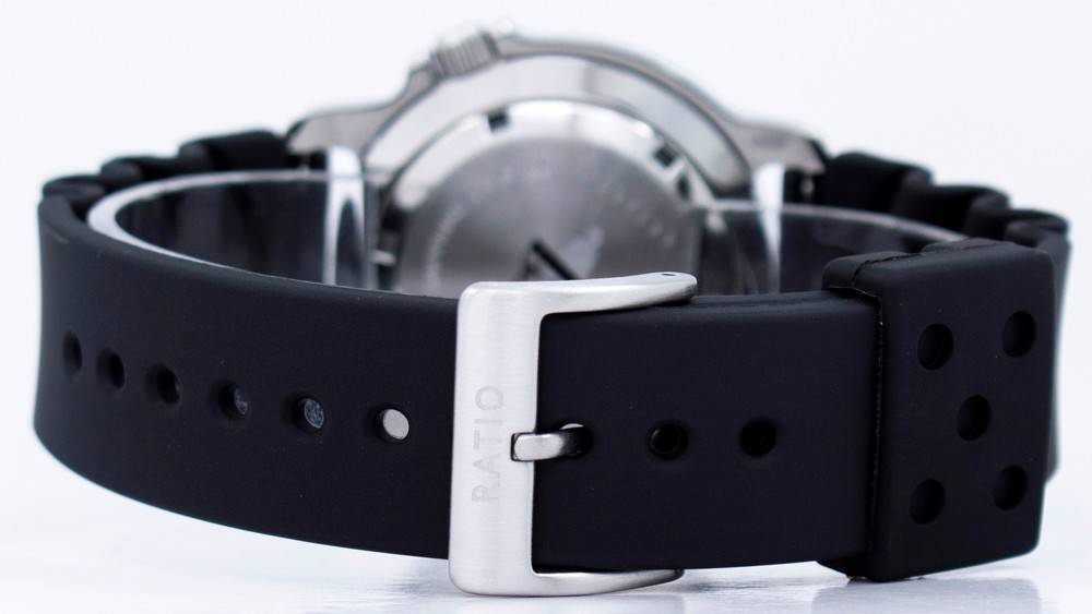 Alt View 2. RATIO - FreeDiver Professional Quartz 22AD202 Mens Watch 200M Sapphire Crystal - Silver and black.