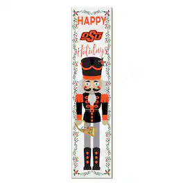 Jardine - Oklahoma State Cowboys 11" x 46" Nutcracker Holiday Leaner Sign - White