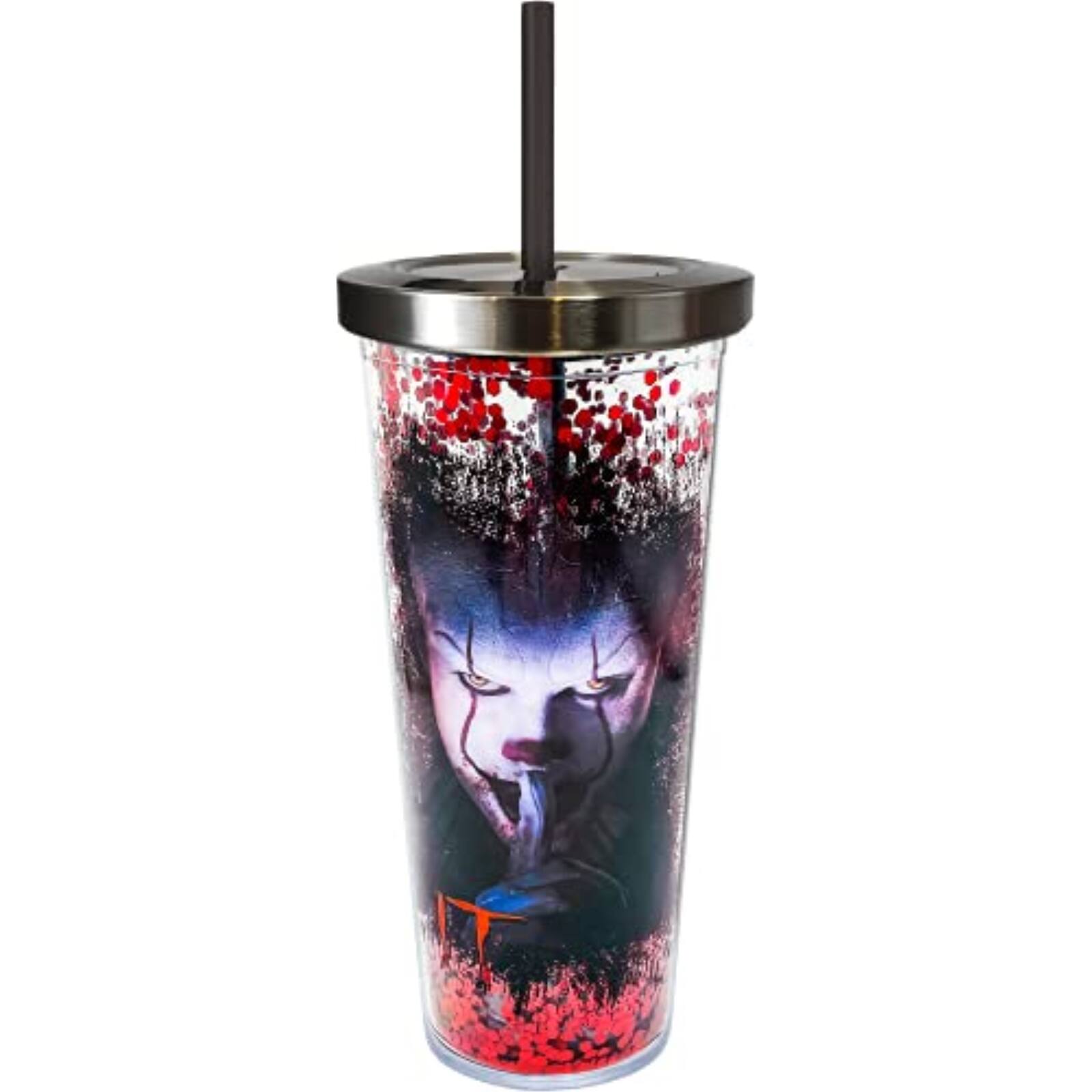 Spoontiques - It Pennywise Double Walled Insulated Acrylic Tumbler Glitter Cup with Straw 20 ounce - Multicolor price history on PriceWatchPro