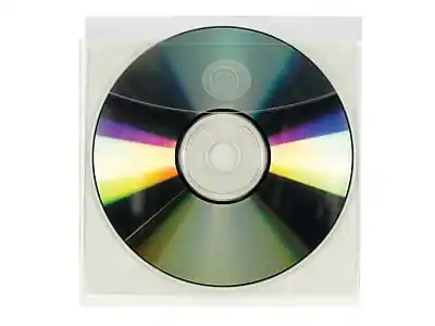 Front. Smead - Adhesive Holders for CD/DVD, Clear Polypropylene/PP, 10/Pack - Clear.