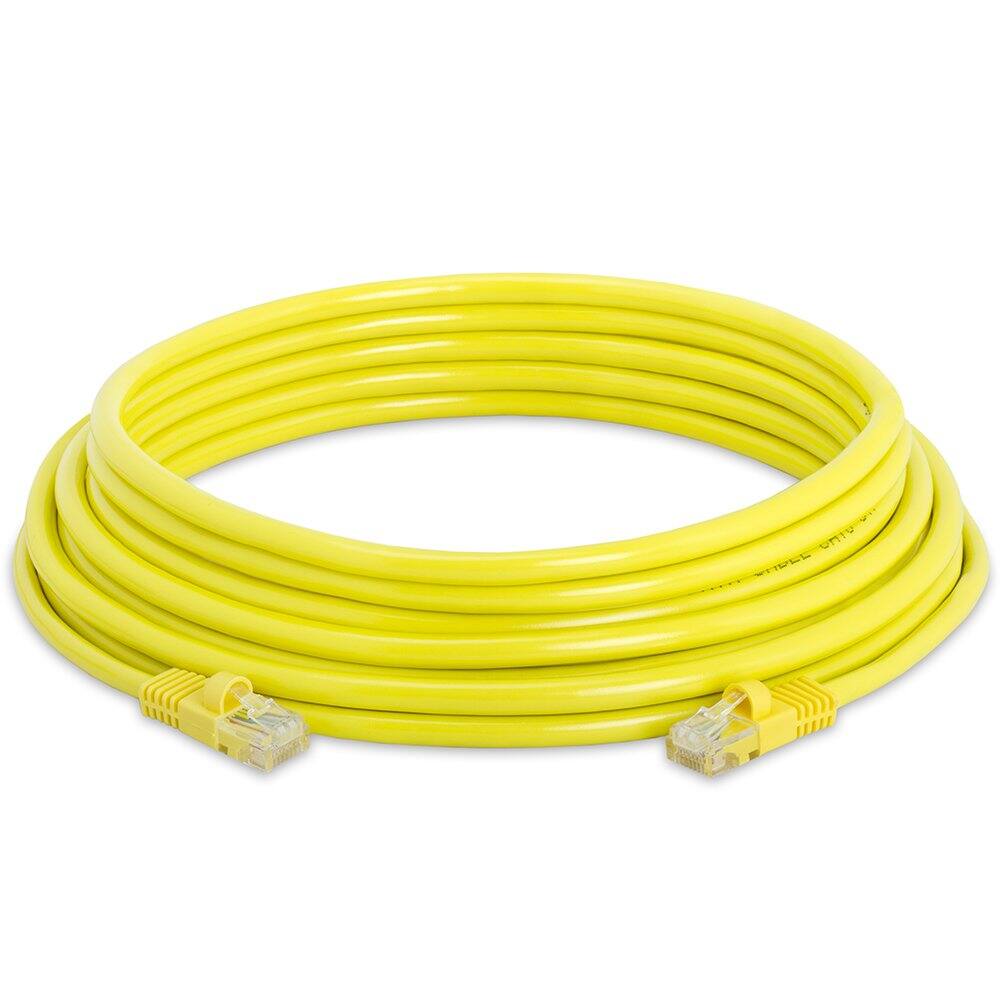 Angle. Cmple.com - Cmple - Cat5e Ethernet Cable 25 ft, 350 MHz UTP Cat 5e Ethernet Patch Cord, 1Gbps Network Lan Cables, RJ45 - Yellow - Yellow.
