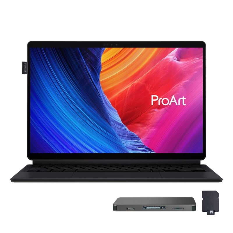 ASUS - ProArt 13" 3K Touch 2-in-1 Laptop,Snapdragon X Plus,16GB RAM,2TB SSD+1TB Dock Set,Backlit KB,Win11 Pro - Black