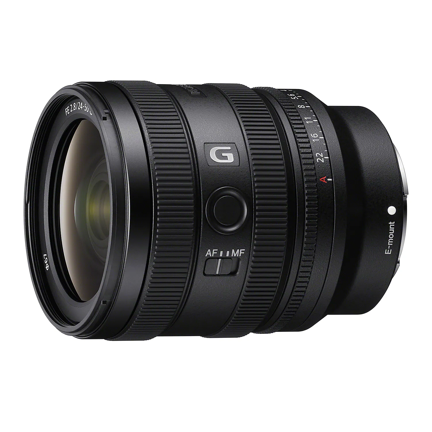 Front. Sony - Sony FE 24-50mm F2.8 G Standard zoom lens for E-mount Cameras - Black.