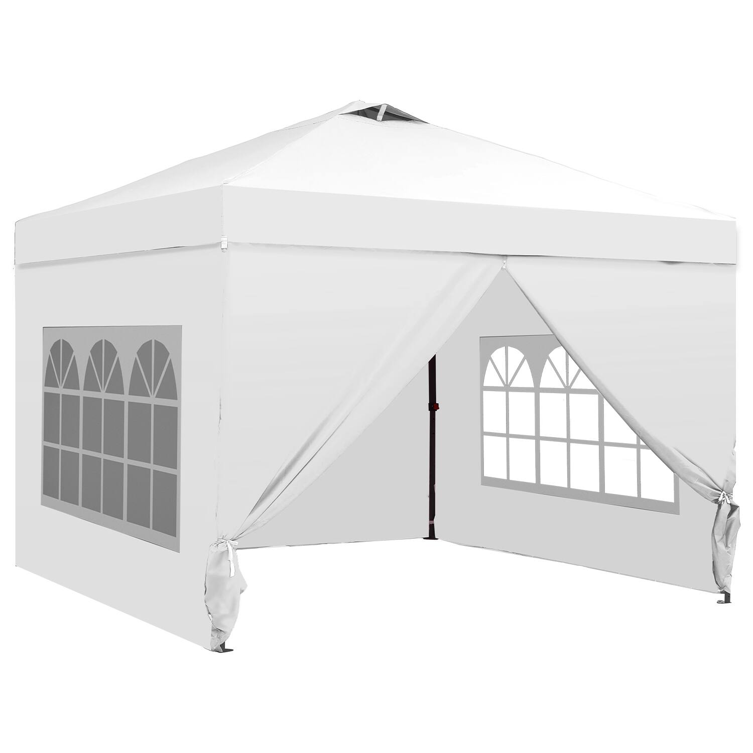 Alt View 1. Ainfox - Ainfox 12x12 Pop Up Canopy Tent with Center Lock,Easy Set up for Pool,Events,Parties,and Camping,with Wheel Bag - white.