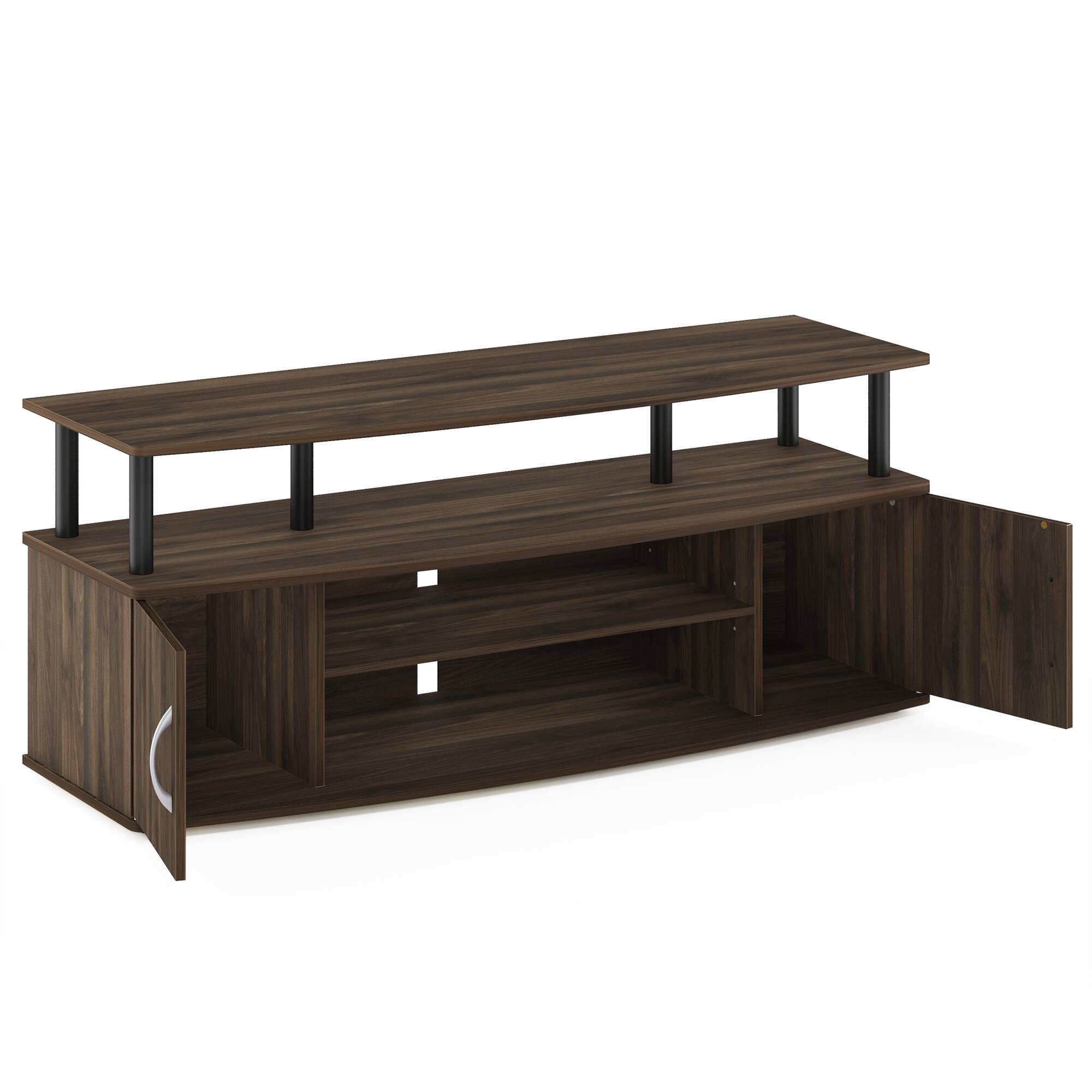 Alt View 3. Furinno - JAYA Large Entertainment Center Hold up to 55-IN TV - Columbia Walnut/Black.