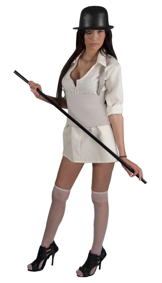 Front. Seasonal Visions International - A Clockwork Orange Brother Droog Adult Women's Deluxe Costume Standard - Gray.