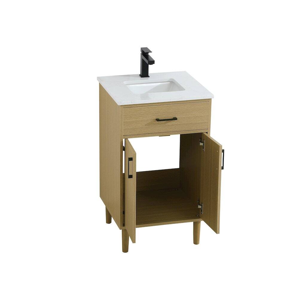 Alt View 1. Elegant Kitchen and Bath - Chandler 20 Inch Single Bathroom Vanity In Honey Brown - Honey Brown.