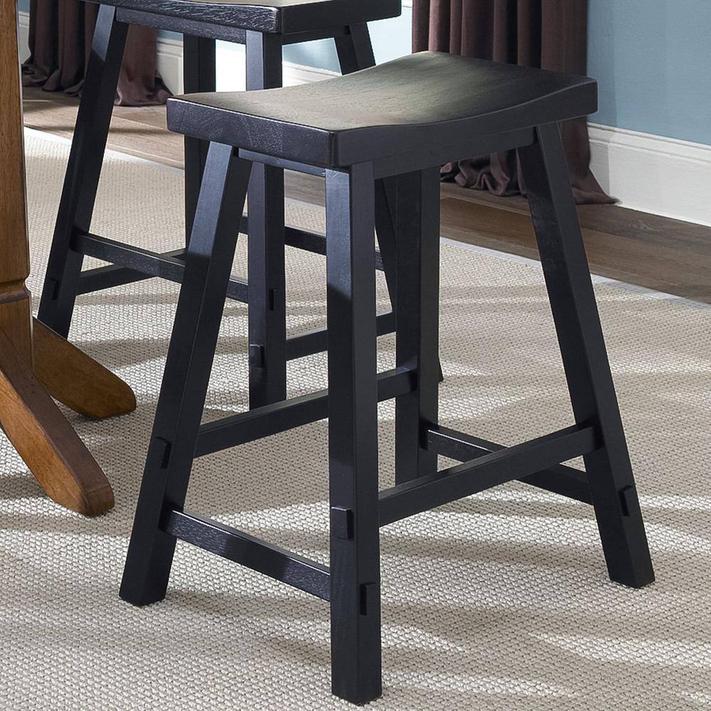 Back. Liberty Furniture Industries - Creations 24 Inch Sawhorse Counter Stool - Black (RTA) in Various - Brown.