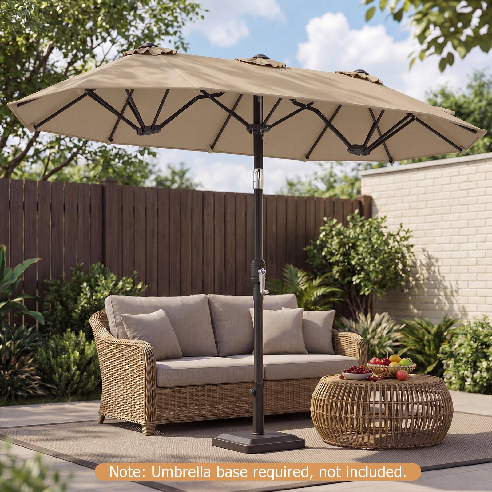 Note: Umbrella base required, not included.