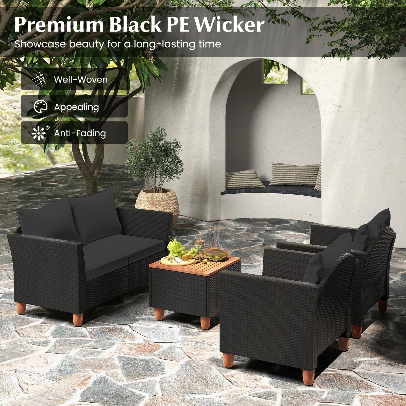 Premium Black PE Wicker Showcase beauty for a long-lasting time

- Well-Woven
- Appealing
- Anti-Fading