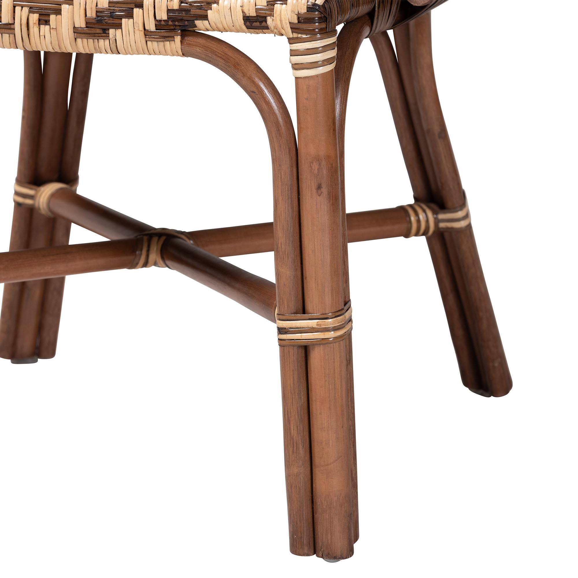 Alt View 2. bali & pari - Mariano Natural Rattan Dining Chair - Light Brown/Natural Brown.