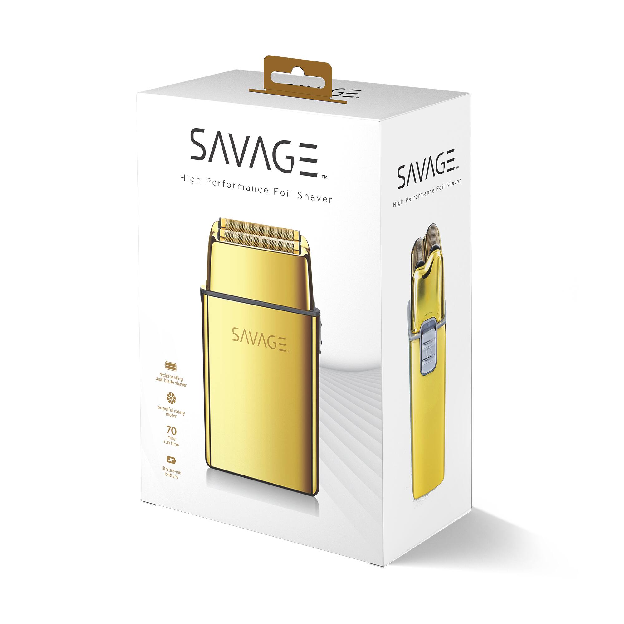 SAVAGE  
High Performance Foil Shaver  
rechargeable  
pocketable  
70 min  
USB-C