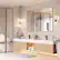 Alt View 12. LOVMOR - Tempered Glass Rounded Rectangle Framed Wall-Mounted Bathroom Vanity Mirror - 60" x 36" - Silver.