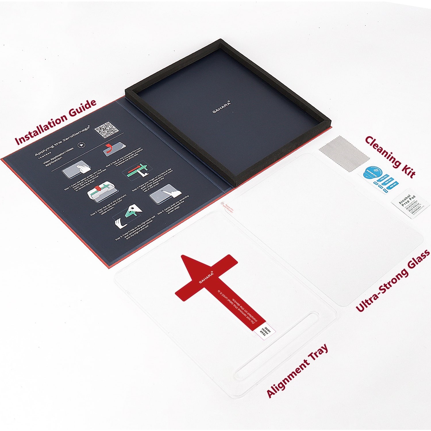 SaharaCase Easy Apply Tempered Glass Screen Protector for Apple iPad