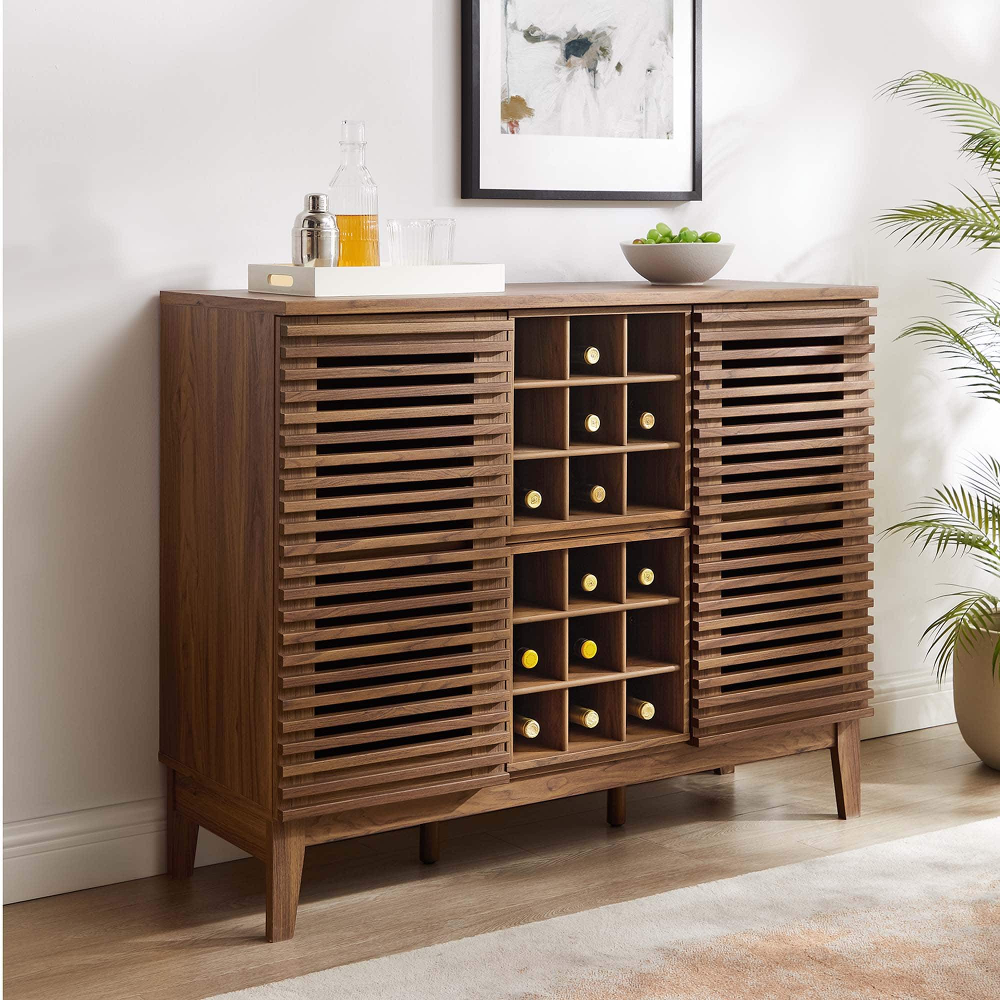 Render Bar Cabinet by Modway - Walnut