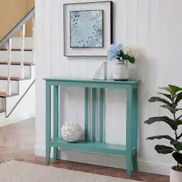 Kings Brand Furniture - Entryway Table - Narrow Console Table - Console Table with Storage - Turquoise Aqua