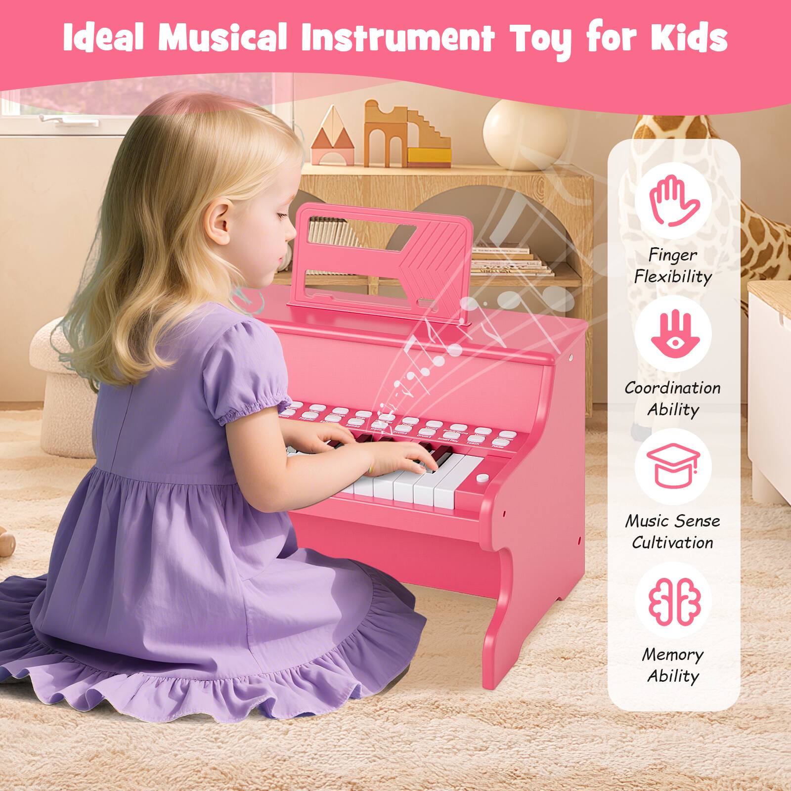 Ideal Musical Instrument Toy for Kids

- Finger Flexibility
- Coordination Ability
- Music Sense Cultivation
- Memory Ability