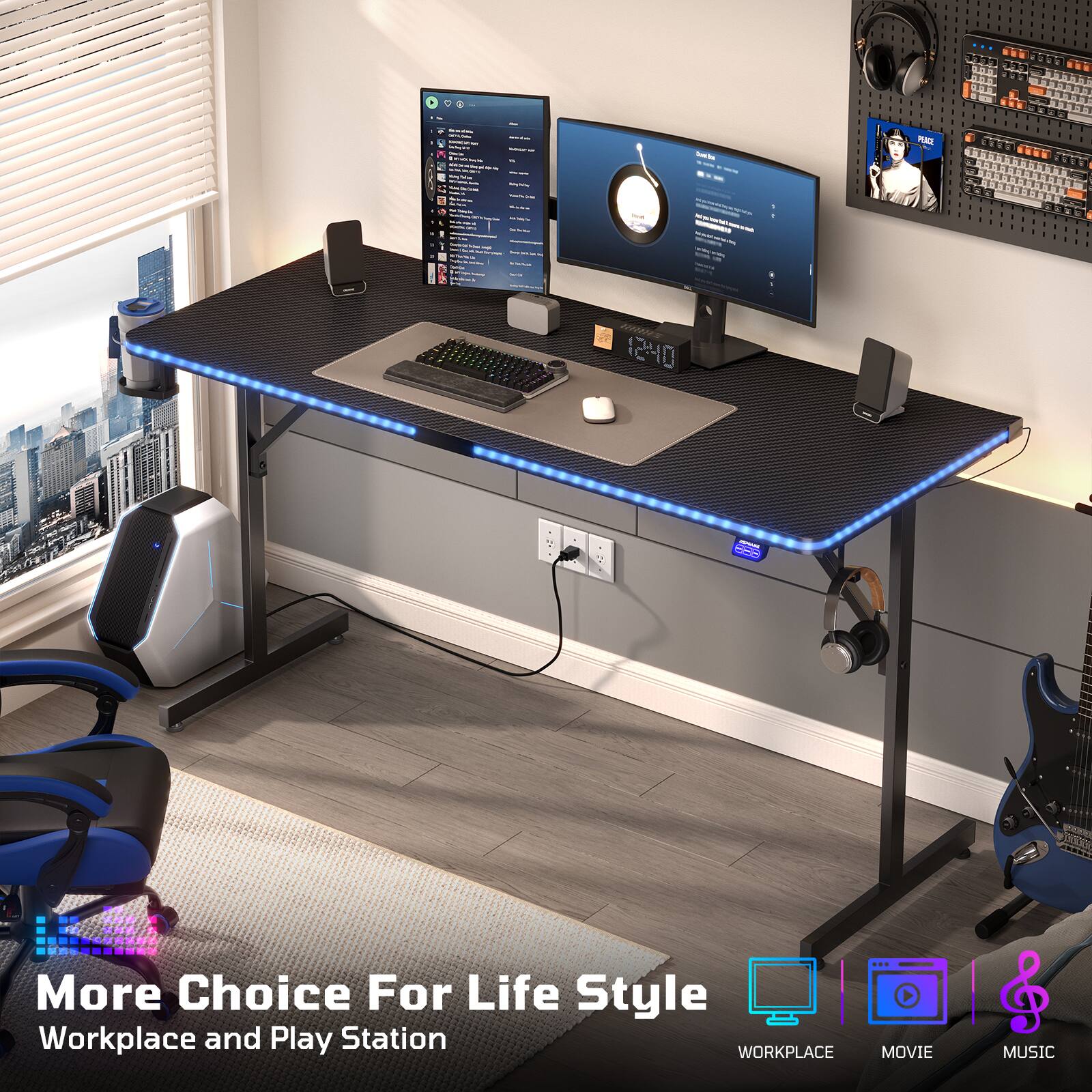 MINUT

Tomiba

PEACE

your

0%

mm 1240

NEW

More Choice For Life Style Workplace and Play Station

WORKPLACE

MOVIE

MUSIC