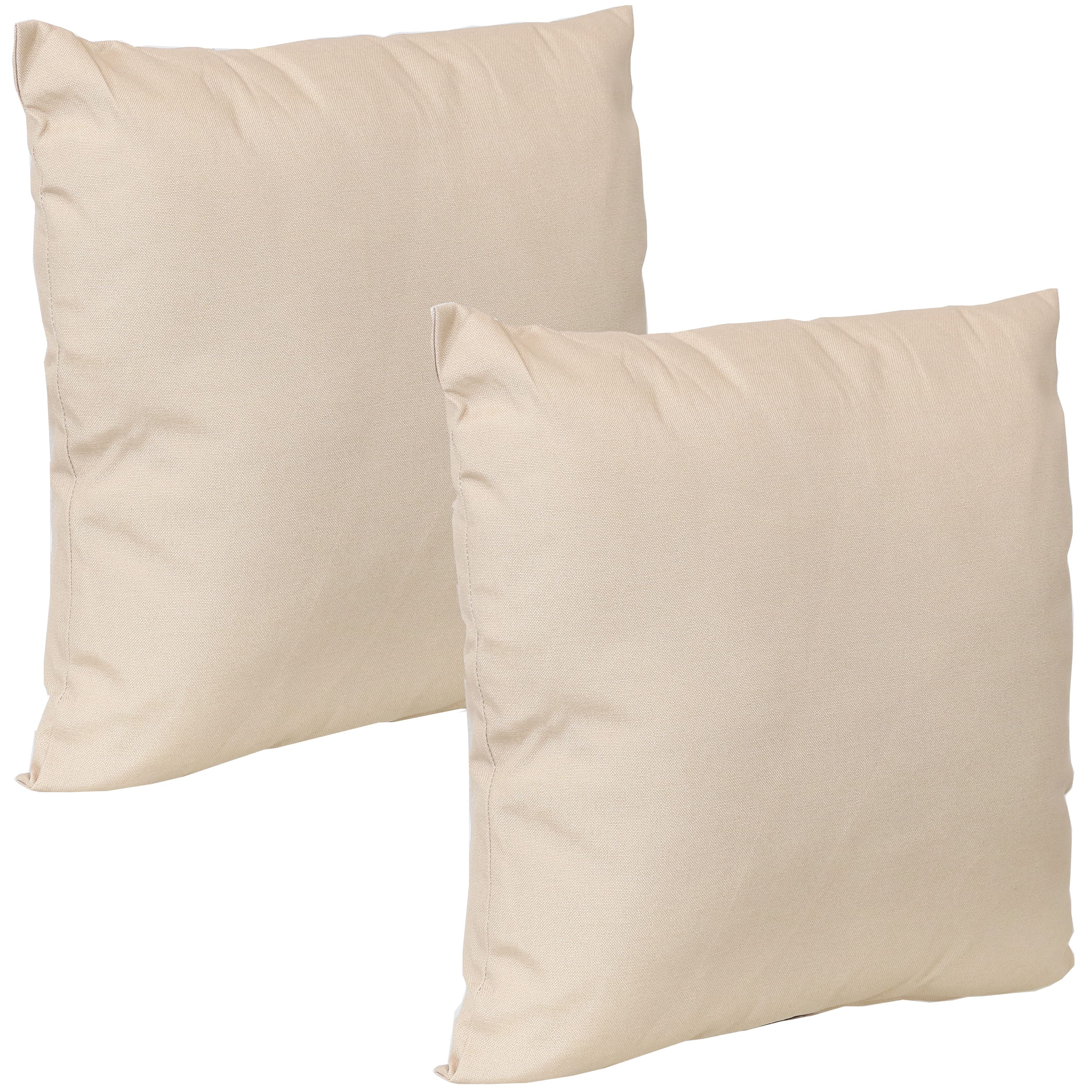 Sunnydaze - Square Throw Pillow Cover - 17 in - Set of 2 - Beige