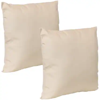 Front. Sunnydaze - Square Throw Pillow Cover - 17 in - Set of 2 - Beige.