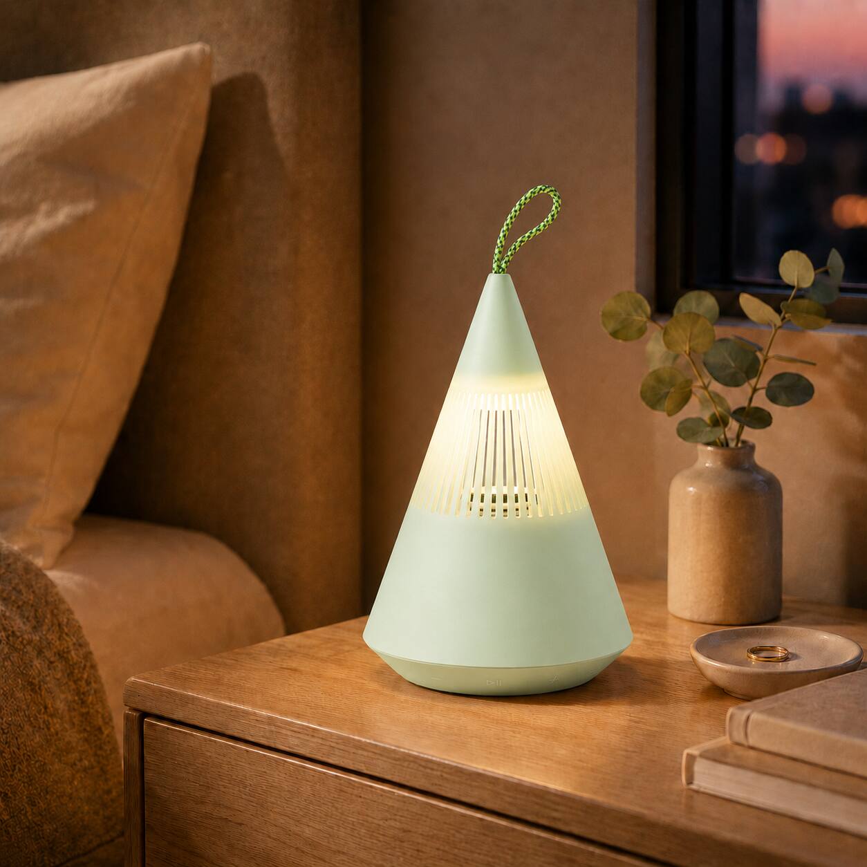 Alt View 3. Anysun - Portable Bluetooth Speaker Lamp, IP67 Waterproof Outdoor Lantern, 360° Sound, TWS Pairing.