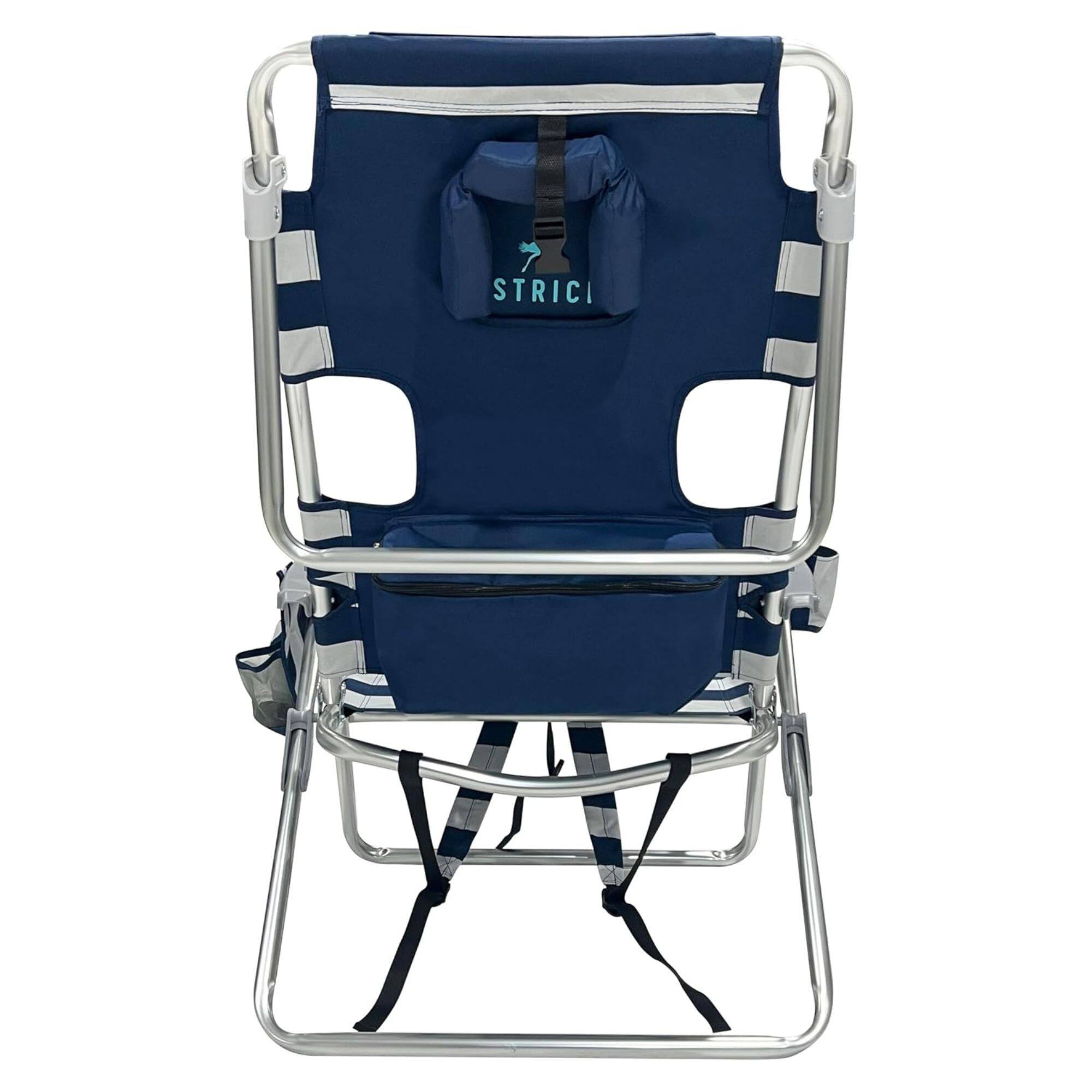 Alt View 7. Ostrich - Deltess Ostrich 3 In 1 Portable Chair Cooler Bag & Reclining Lounger, Blue/White - Blue, White Striped.