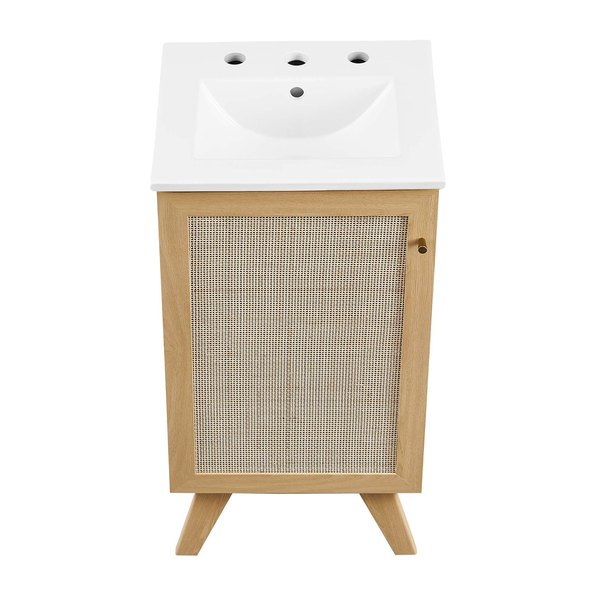 Alt View 10. Modway - Soma Bathroom Vanity with White Basin Included by Modway - Oak White.