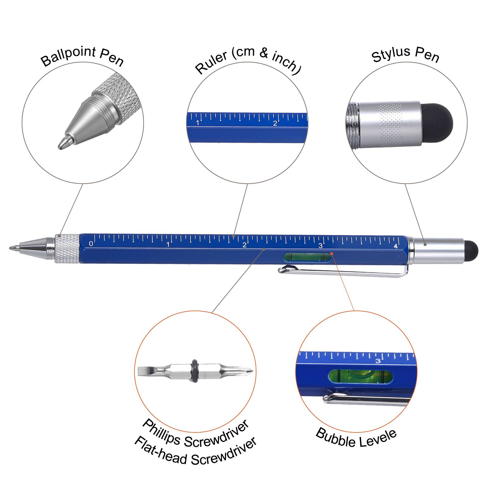 Ballpoint Pen  
Ruler (cm & inch)  
Stylus Pen  
Phillips Screwdriver  
Flat-head Screwdriver  
Bubble Level