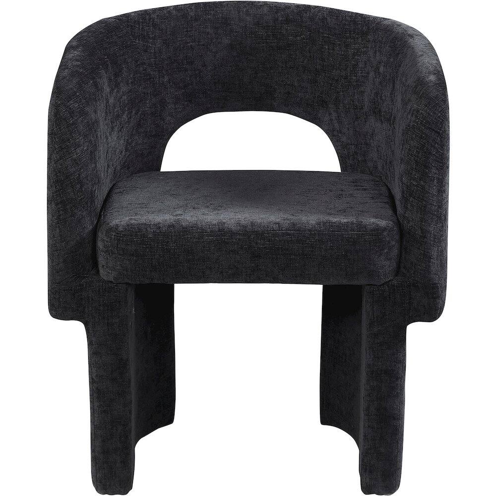 Alt View 2. Meridian Furniture - Emmet Black Chenille Fabric Dining Chair / Accent Chair - Black.