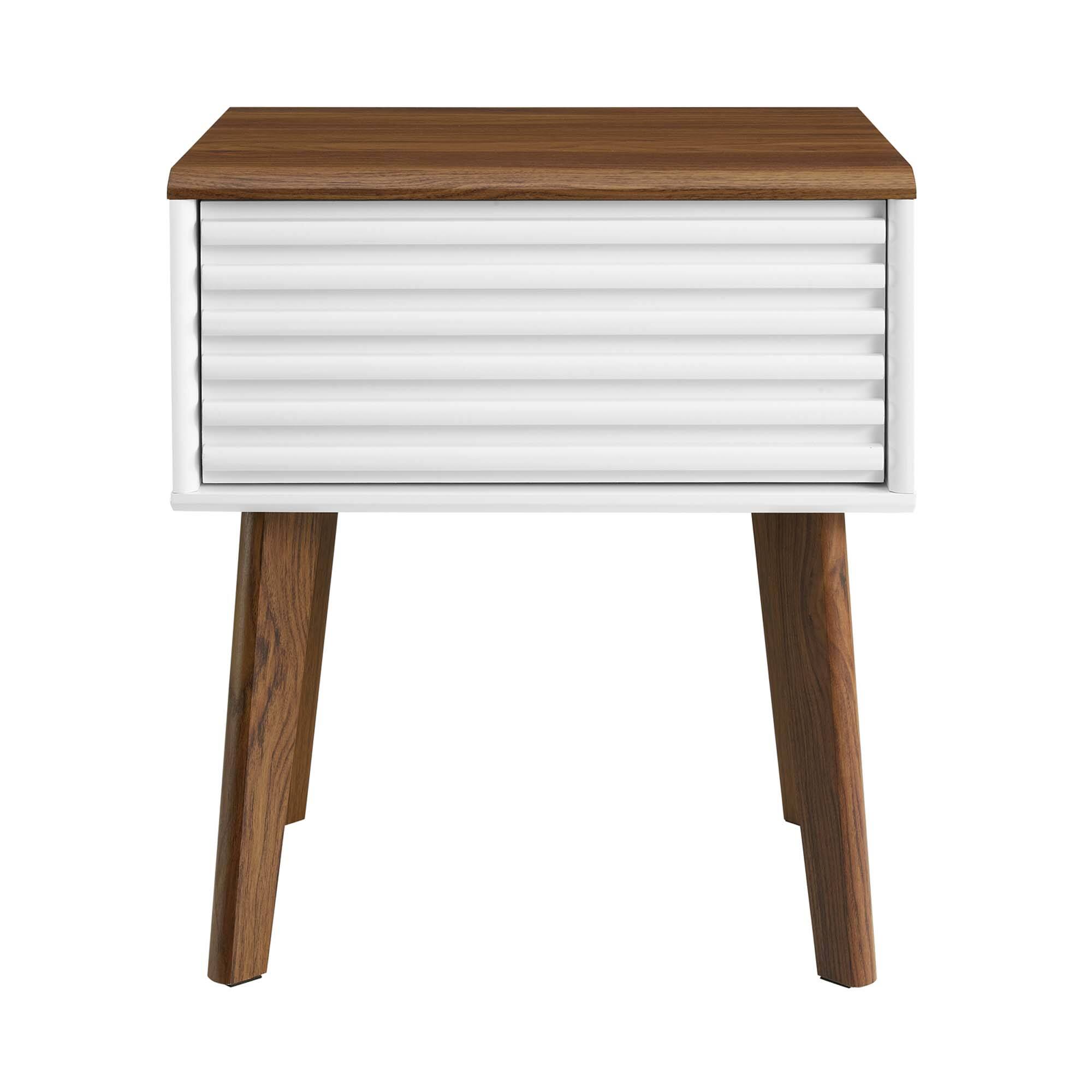 Alt View 2. Modway - Render End Table by Modway - Walnut White.