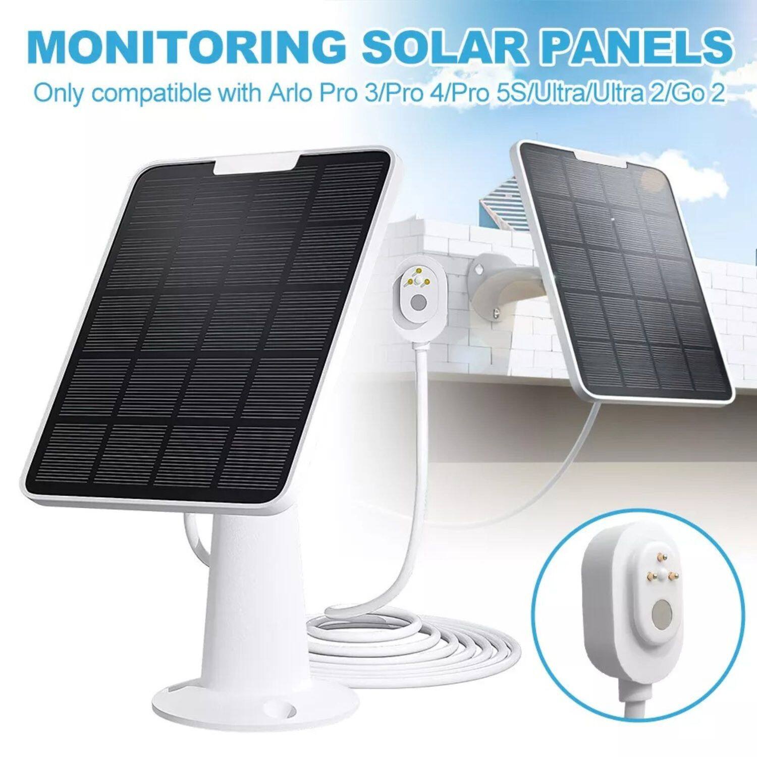 MONITORING SOLAR PANELS Only compatible with Arlo Pro 3/Pro 4/Pro 5S/Ultra/Ultra 2/Go 2