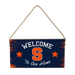 Evergreen Enterprises - Syracuse Orange 6" x 11" Welcome Home Wood Wall Sign with Rope Hanger - Multicolor