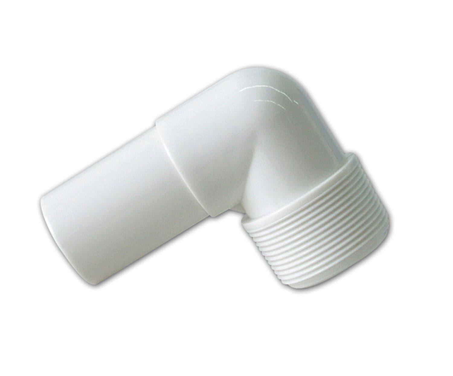 Front. Swim Central - Hydro Tools Swimming Pool or Spa Straight Slip Elbow Fitting - 4.25" - White - White.